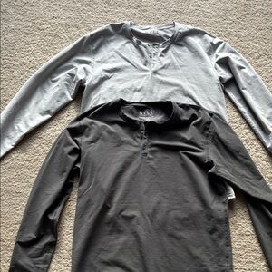 BYLT Men's dark Gray and light Grey Long Sleeve Shirts